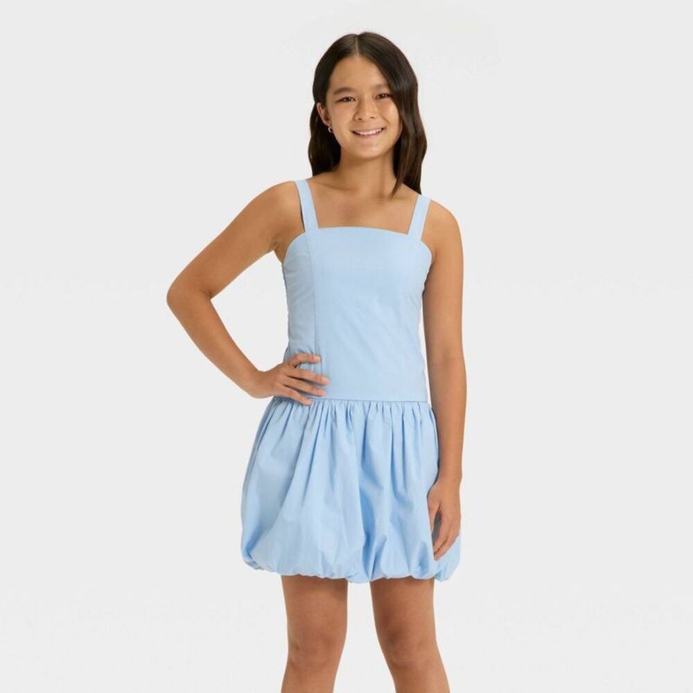 Girls' Mini Bubble Dress - art class Light Blue S